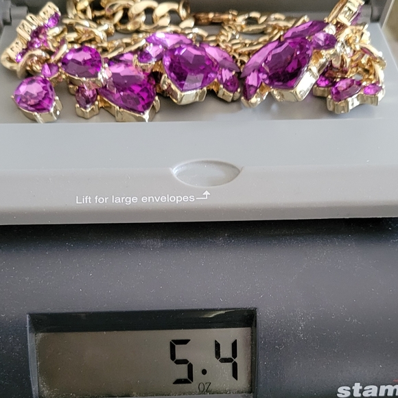 CUBIN LINK simulated Amethyst Adjustable length Necklace NWOT - Picture 5 of 14